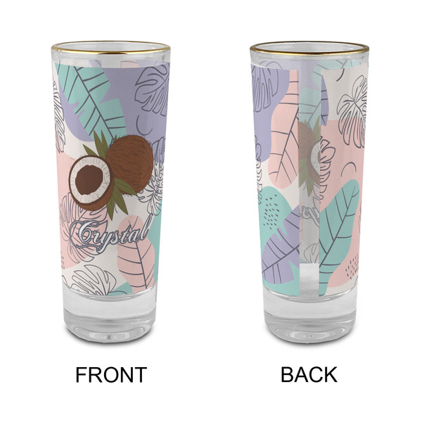 Coconut and Leaves Glass Shot Glass - 2 oz - Single - APPROVAL