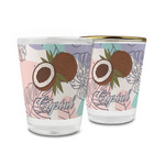 Coconut and Leaves Glass Shot Glass - 1.5 oz (Personalized)