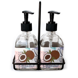 Coconut and Leaves Glass Soap & Lotion Bottles (Personalized)
