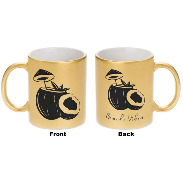 Coconut and Leaves Gold Mug - Apvl