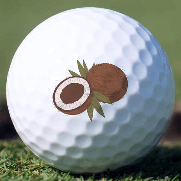 Custom Coconut and Leaves Golf Balls - Titleist Pro V1 - Set of 3