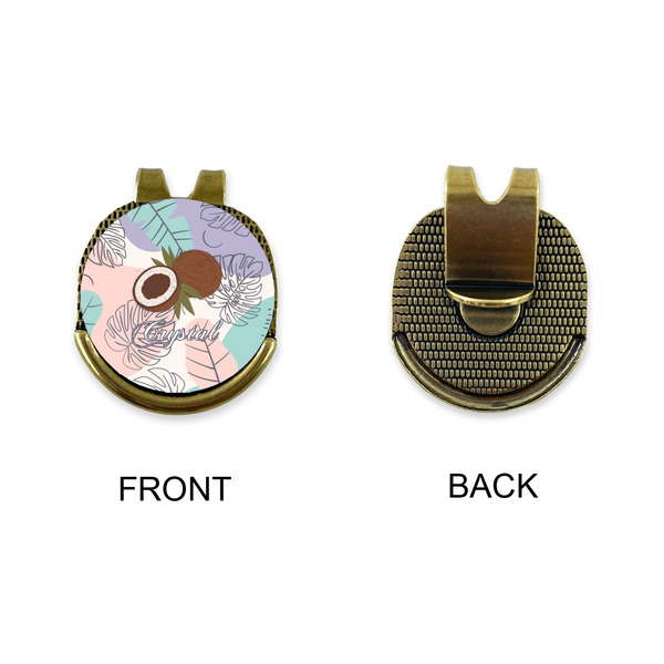 Coconut and Leaves Golf Ball Hat Clip Marker - Apvl - GOLD