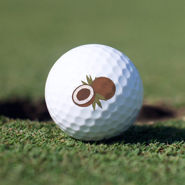 Custom Coconut and Leaves Golf Balls - Non-Branded - Set of 3