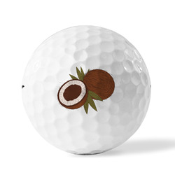 Coconut and Leaves Personalized Golf Ball - Titleist Pro V1 - Set of 3 (Personalized)