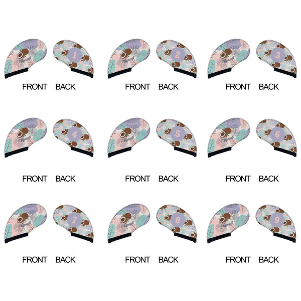 Coconut and Leaves Golf Club Covers - APPROVAL (set of 9)