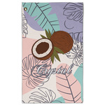 Coconut and Leaves Golf Towel - Poly-Cotton Blend w/ Name or Text