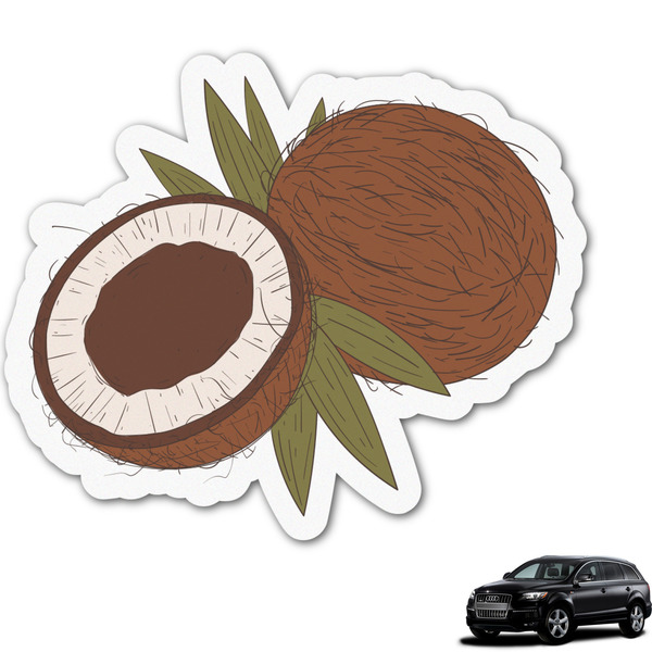 Custom Coconut and Leaves Graphic Car Decal