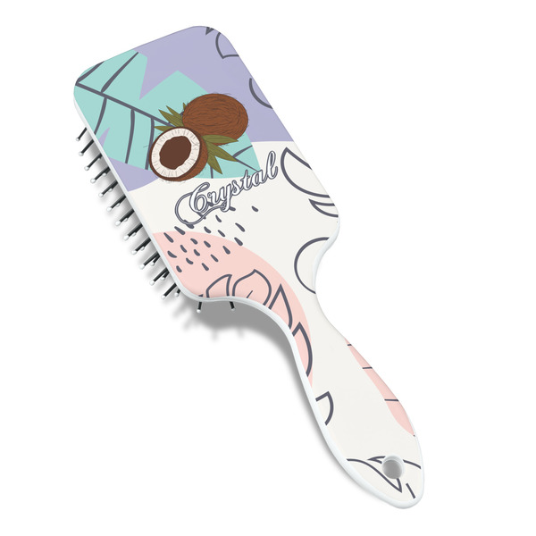 Coconut and Leaves Hair Brush - Angle View