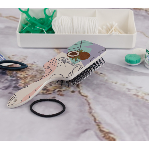 Coconut and Leaves Hair Brush - In Bathroom