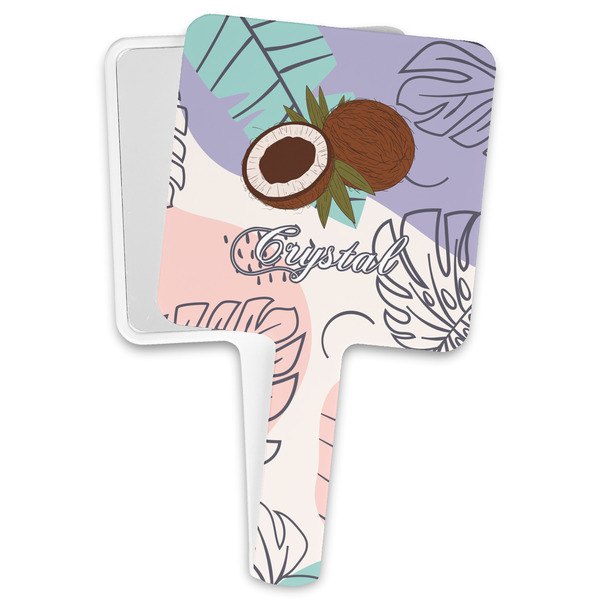 Custom Coconut and Leaves Hand Mirror (Personalized)