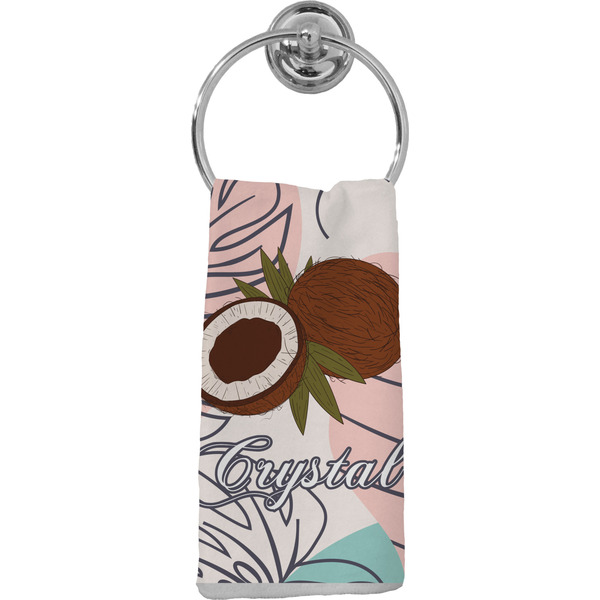 Custom Coconut and Leaves Hand Towel - Full Print w/ Name or Text