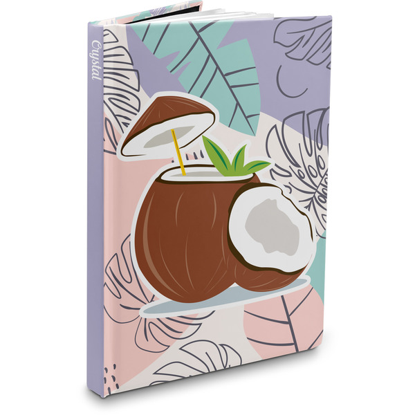 Custom Coconut and Leaves Hardbound Journal - 7.25" x 10" (Personalized)