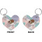 Coconut and Leaves Heart Keychain (Front + Back)