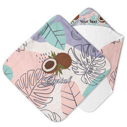 Coconut and Leaves Hooded Baby Towel w/ Name or Text