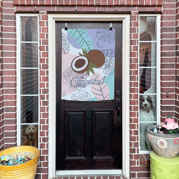 Coconut and Leaves House Flags - Double Sided - (Over the door) LIFESTYLE