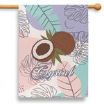 Coconut and Leaves 28" House Flag (Personalized)