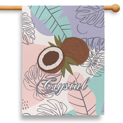 Coconut and Leaves 28" House Flag - Double Sided (Personalized)