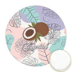 Coconut and Leaves Printed Cookie Topper - 2.5" (Personalized)