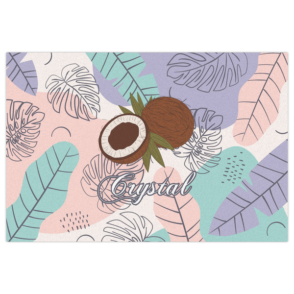 Coconut and Leaves Indoor / Outdoor Rug - 4'x6' - Front Flat