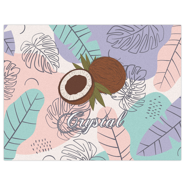 Coconut and Leaves Indoor / Outdoor Rug - 6'x8' - Front Flat