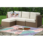 Coconut and Leaves Indoor / Outdoor Rug - Custom Size w/ Name or Text