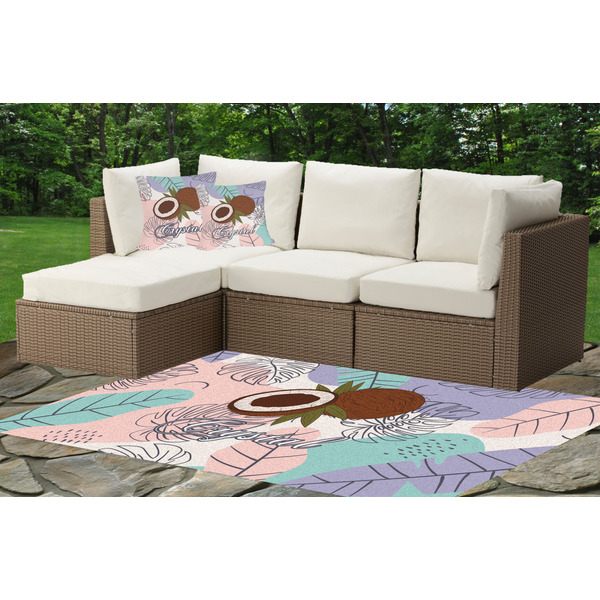 Coconut and Leaves Indoor / Outdoor Rug & Cushions