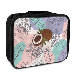 Coconut and Leaves Insulated Lunch Bag w/ Name or Text