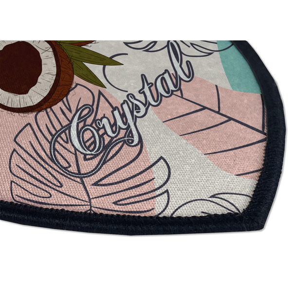 Coconut and Leaves Iron on Shield 3 Detail