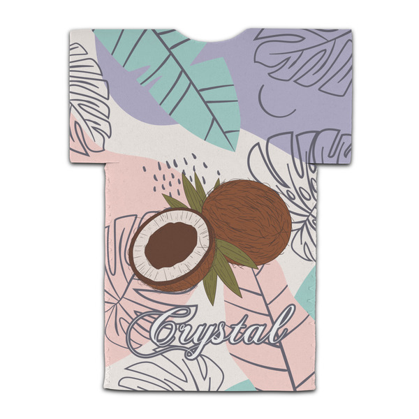 Coconut and Leaves Jersey Bottle Cooler - BACK (flat)