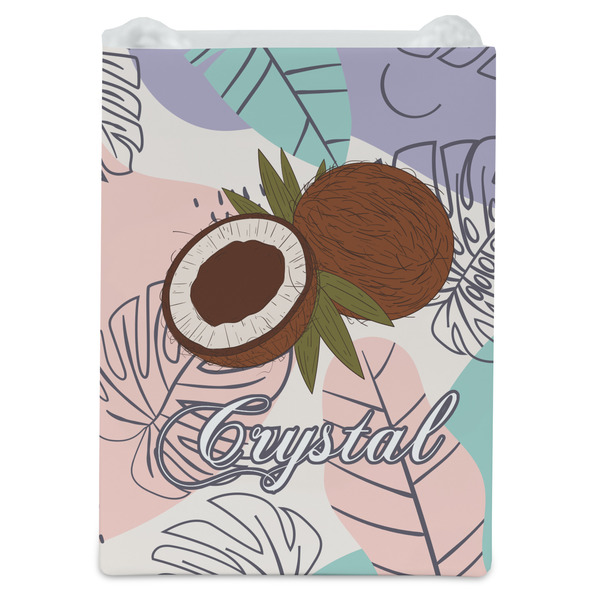Coconut and Leaves Jewelry Gift Bag - Matte - Front