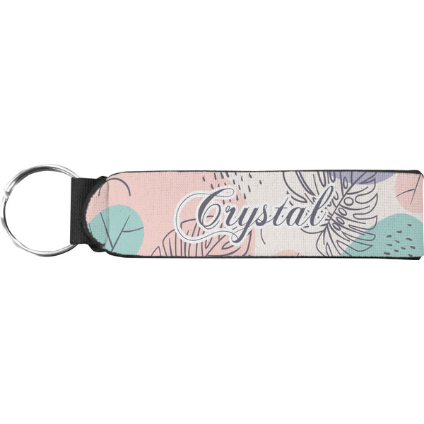 Custom Coconut and Leaves Neoprene Keychain Fob (Personalized)
