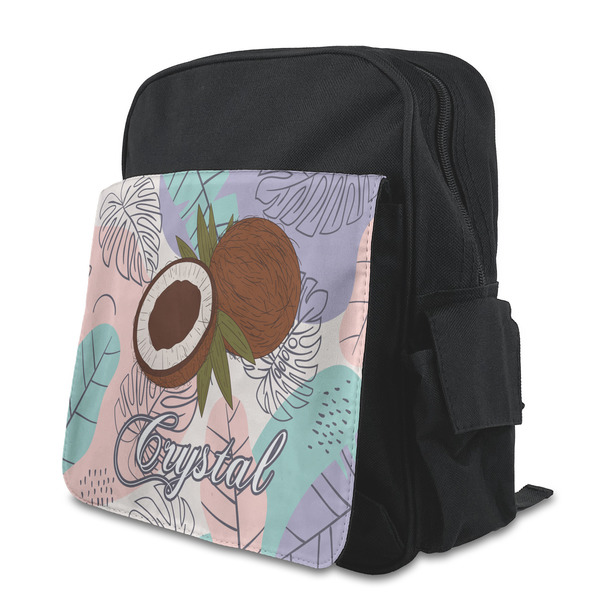 Custom Coconut and Leaves Preschool Backpack (Personalized)