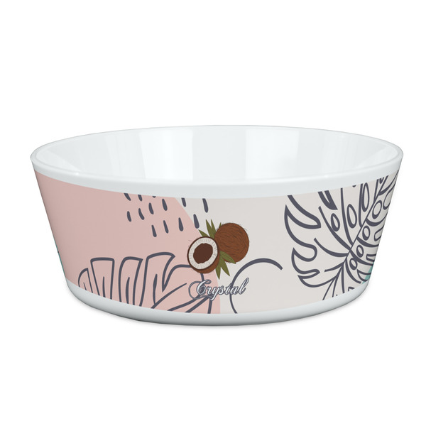 Custom Coconut and Leaves Kid's Bowl (Personalized)