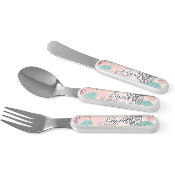 Custom Coconut and Leaves Kid's Flatware (Personalized)