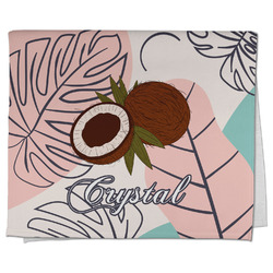 Coconut and Leaves Kitchen Towel - Poly Cotton w/ Name or Text
