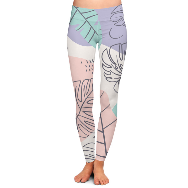 Custom Coconut and Leaves Ladies Leggings - Extra Small (Personalized)