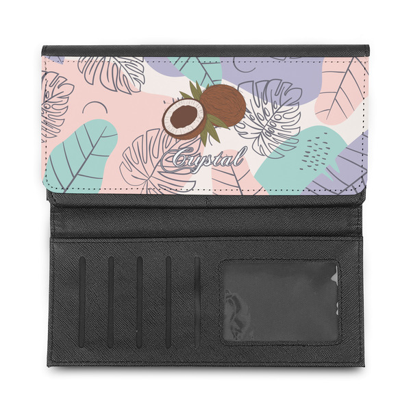 Coconut and Leaves Ladies Wallet - Half Way Open