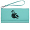 Coconut and Leaves Ladies Wallet - Leather - Teal - Front View