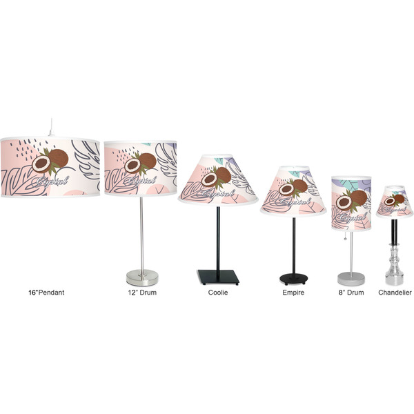 Coconut and Leaves Lamp Full View Size Comparison