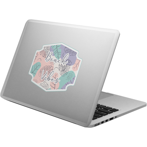 Custom Coconut and Leaves Laptop Decal (Personalized)