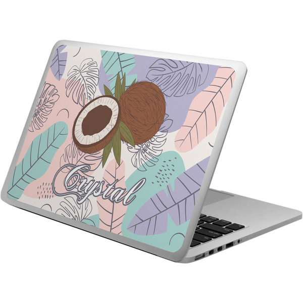 Custom Coconut and Leaves Laptop Skin - Custom Sized w/ Name or Text
