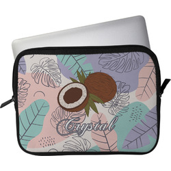 Coconut and Leaves Laptop Sleeve / Case - 13" w/ Name or Text