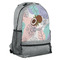 Coconut and Leaves Large Backpack - Gray - Angled View