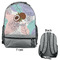 Coconut and Leaves Large Backpack - Gray - Front & Back View