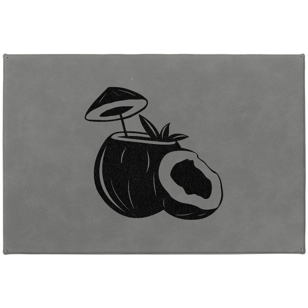 Coconut and Leaves Large Engraved Gift Box with Leather Lid - Approval