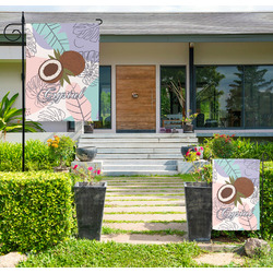 Coconut and Leaves Large Garden Flag - Double Sided (Personalized)