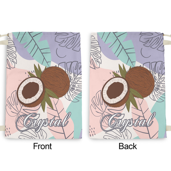 Coconut and Leaves Large Laundry Bag - Front & Back View