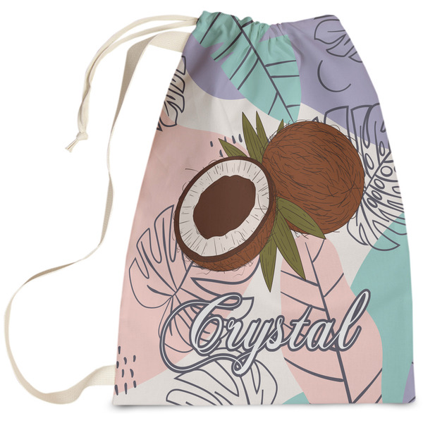 Custom Coconut and Leaves Laundry Bag (Personalized)