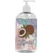 Coconut and Leaves Plastic Soap / Lotion Dispenser (16 oz - Large - White) (Personalized)