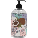 Coconut and Leaves Plastic Soap / Lotion Dispenser (16 oz - Large - Black) (Personalized)